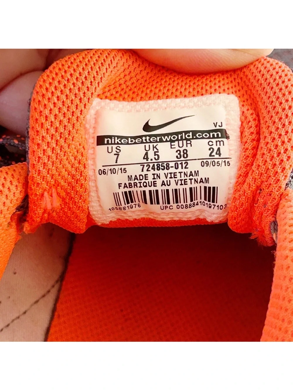 Nike Flex Trainer 5 Womens Size 7 Gray Orange Running Shoes Lace Up 724858-012
